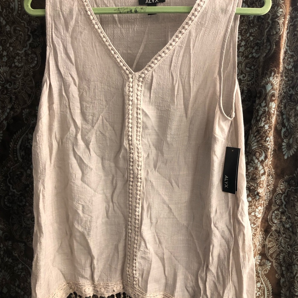 Alyx Women's Neon Beach Sand Light Beige Sleeveless Blouse
